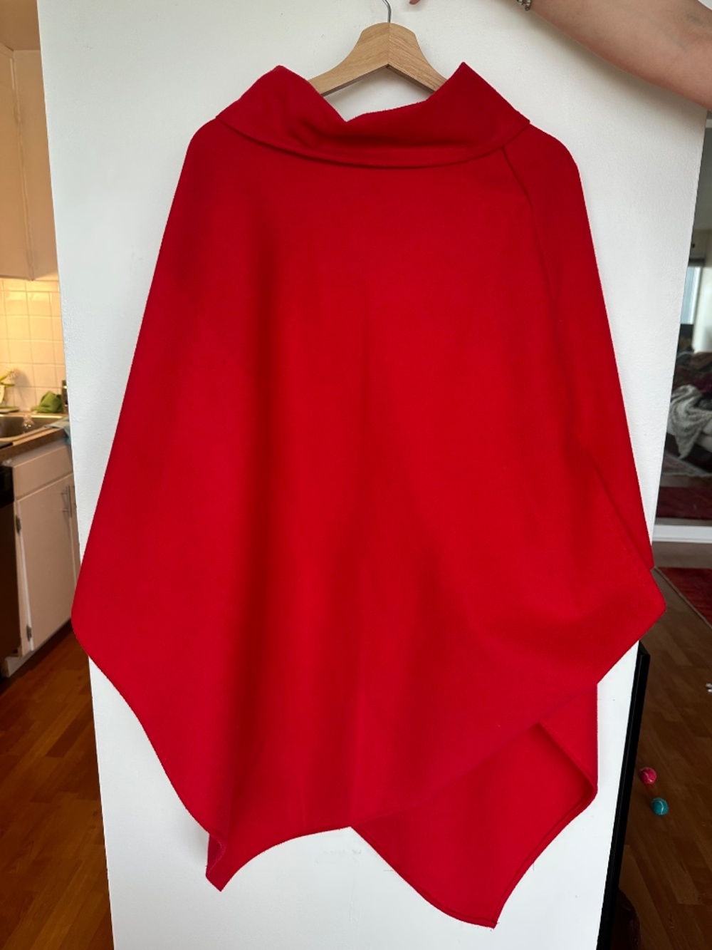 Artisan Custom Tailored Red Poncho | Handmade in Iran | Fits S/M - Picture 4 of 4